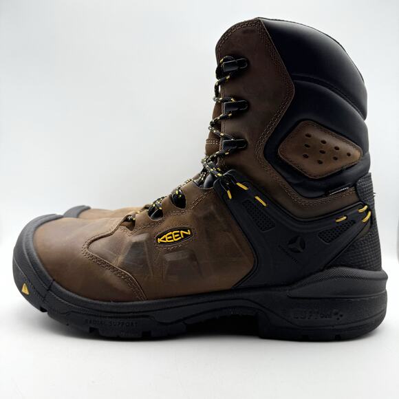 KEEN Mens Utility Dover 8" Work Boot US 14 D EU 47.5 Brown WP Carbon Toe NIB - Picture 8 of 14